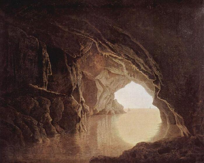 Joseph wright of derby Cave at evening, by Joseph Wright, Spain oil painting art